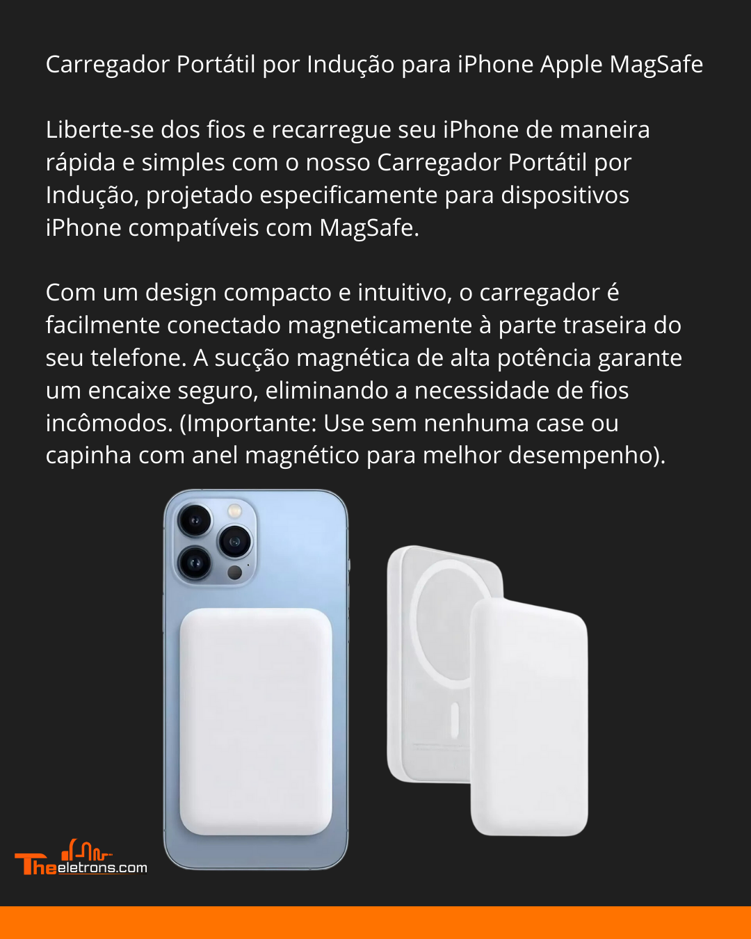 POWER BANK MAGNÉTICO SEM FIO 5000MAH